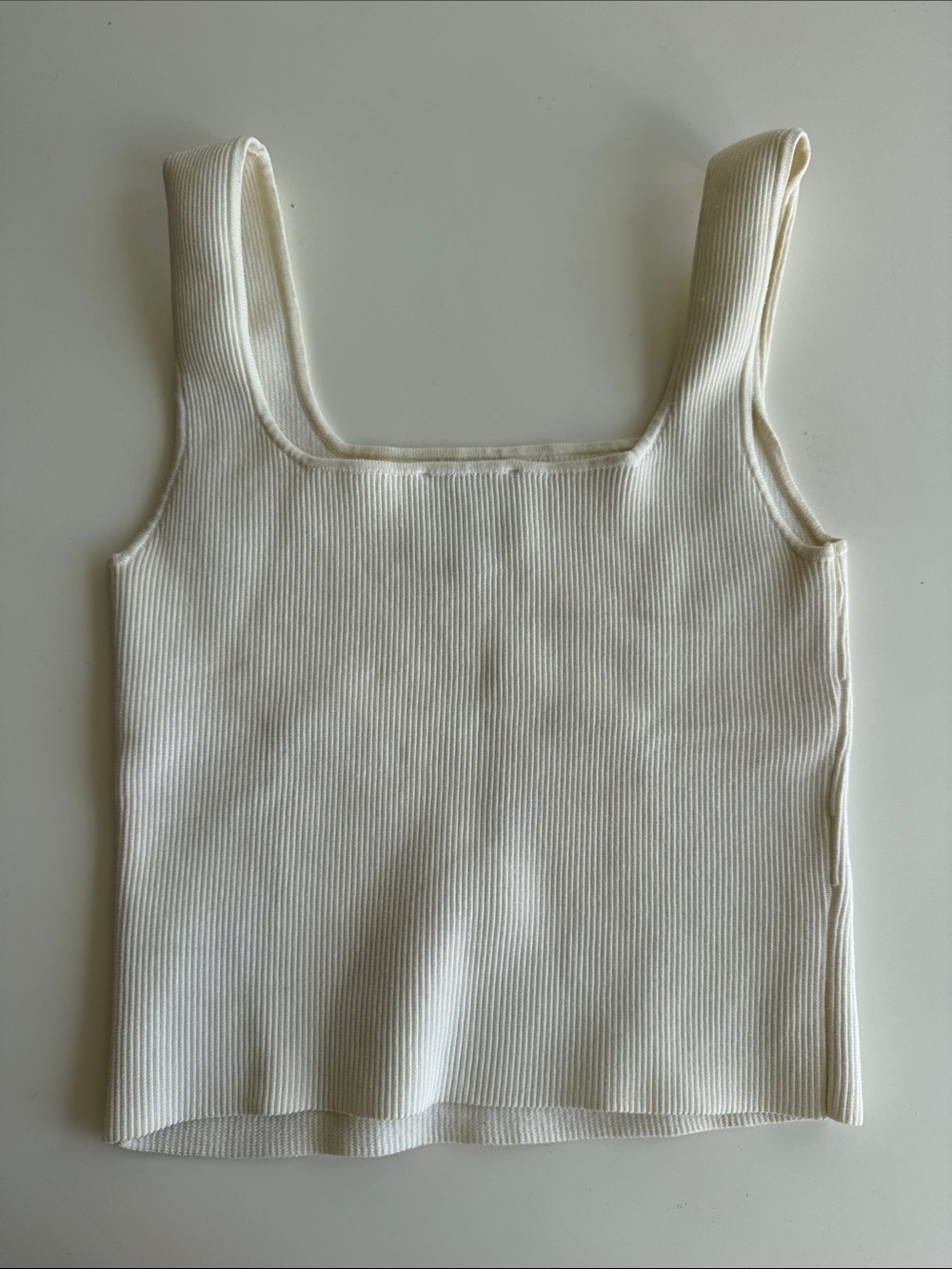 Reformation Cream Ribbed Square Neck Tank - Picture 3 of 3